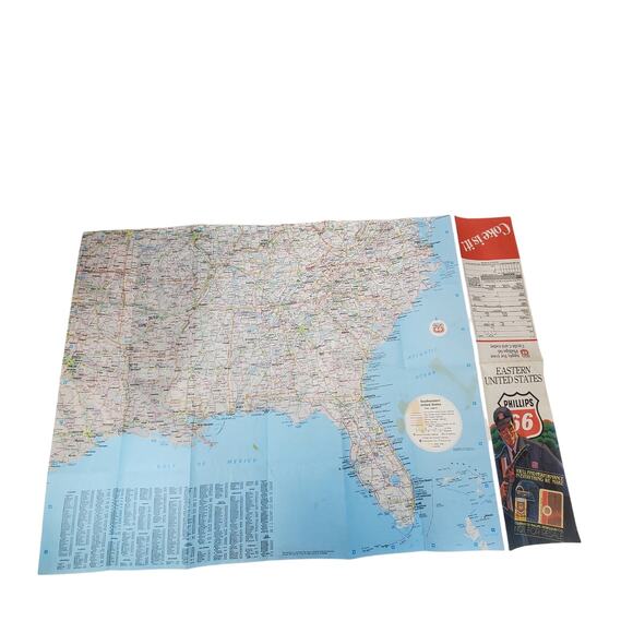Rand McNally Lithographed Eastern US Phillips 66 Patroleum Road Map Vtg 24 x 18" - Picture 7 of 13